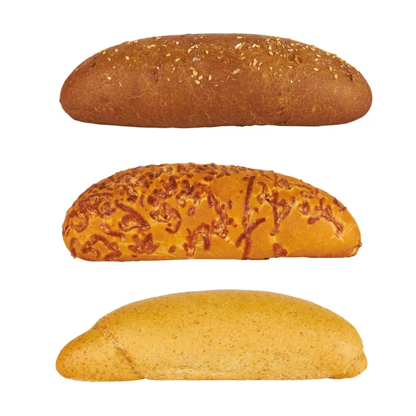 Drie rollen van brood — Stockfoto