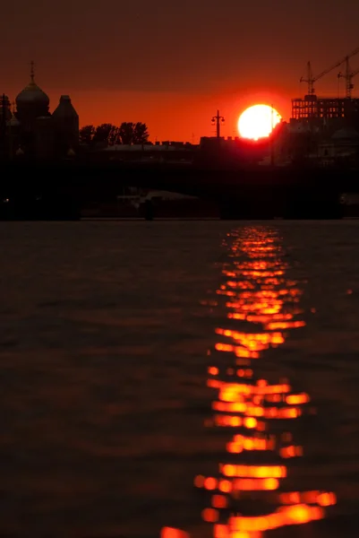 stock image Red Sunset in the city