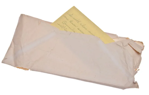 Oude brief en envelop — Stockfoto