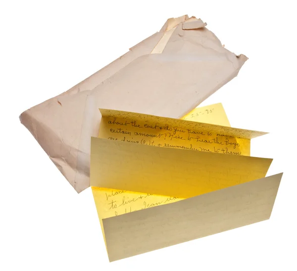 Oude brief en envelop — Stockfoto