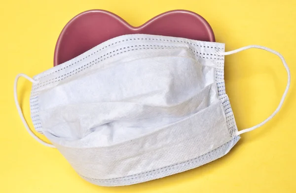 Surgical Mask with Heart — Stock Photo, Image