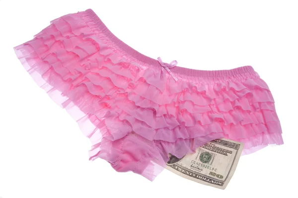 Rozcuchané růžové kalhotky — Stock fotografie