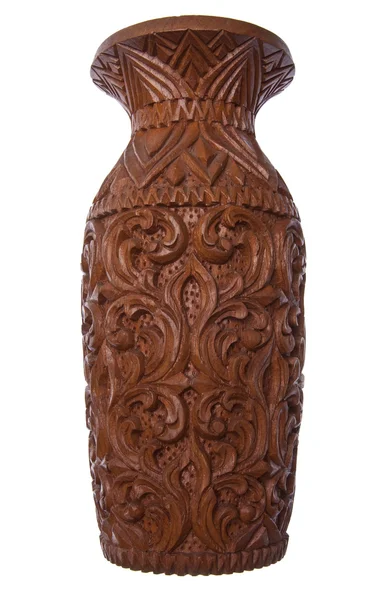 刻まれた木製の花瓶 — ストック写真