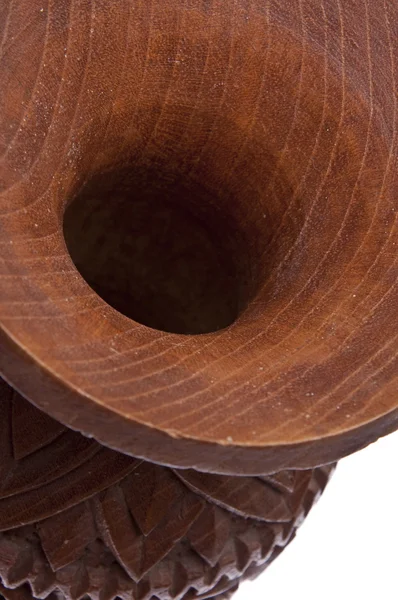 Резная ваза из дерева — стоковое фото