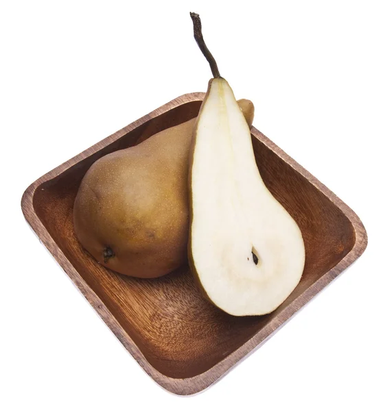 Skivade päron i skål — Stockfoto