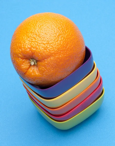 Orange in Vibrant Bowls — Stock Photo, Image