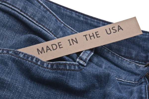 美国制造的牛仔布蓝色牛仔裤 — 图库照片