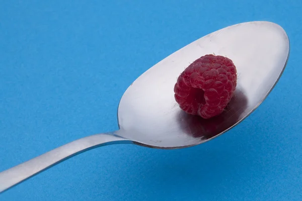 Spoon with Raspberry — Stock Photo, Image