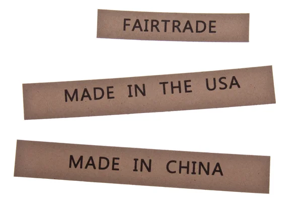 Rótulos de comércio justo — Fotografia de Stock