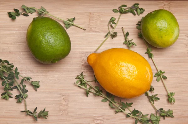 Owoce cytrusowe i tymianek — Zdjęcie stockowe