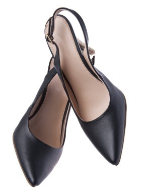 Women's Sling Back Black Pumps clipart