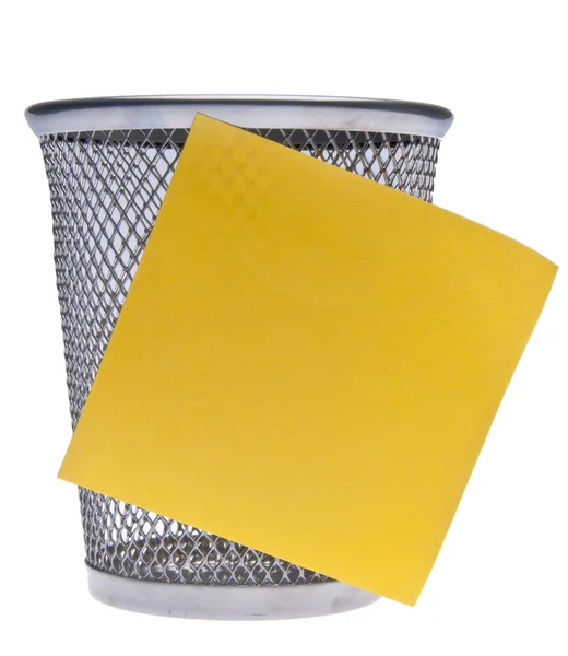 Trash Can with Note — Stock Photo, Image