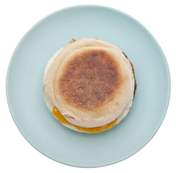 Salsiccia uova e formaggio colazione Sandwic — Foto Stock
