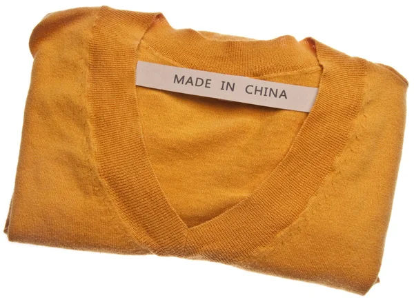 Gemaakt in china kleding concept — Stockfoto