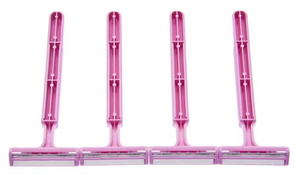Lâminas descartáveis rosa — Fotografia de Stock