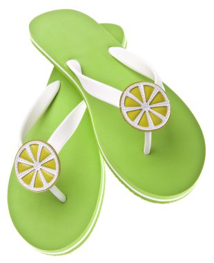 Lime Themed Flip Flops clipart