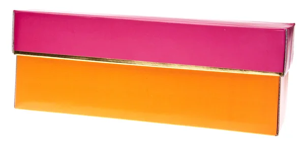 Oranje en roze luxe geschenkdoos — Stockfoto
