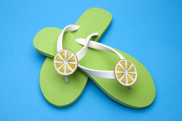 Lime Themed Flip Flops — Stock Photo, Image