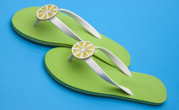Lime tema flip flops — Stockfoto
