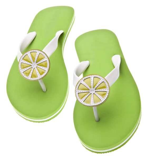 Lime Themed Flip Flops — Stock Photo, Image