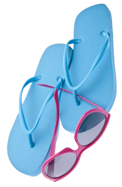 Flip flips e occhiali da sole — Foto Stock