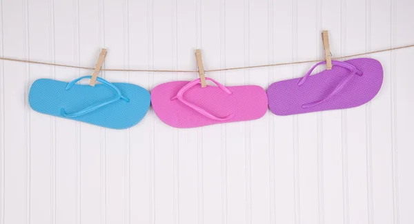 Flip Flops on a Clothesline — Stock Photo, Image