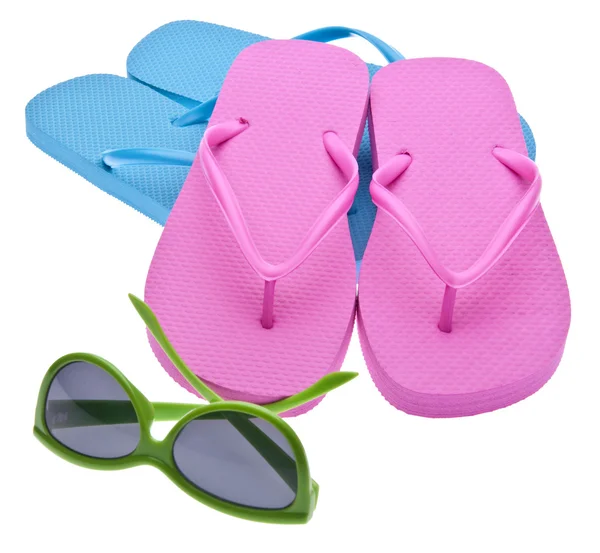 Flip flips e occhiali da sole — Foto Stock