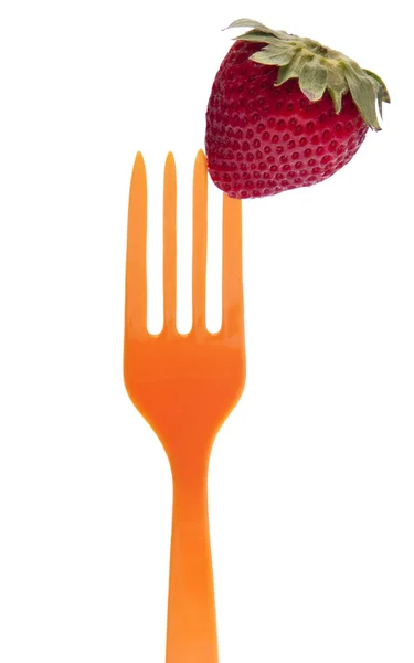 Fresa en un tenedor vibrante — Foto de Stock