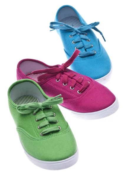 Barevné plátno boty — Stock fotografie