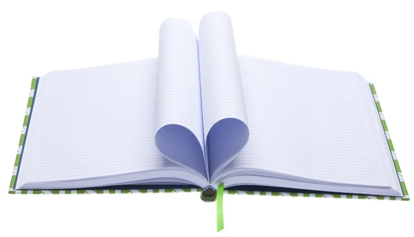 Blank Journal with Pages Folded in a Hea — Stock Photo, Image