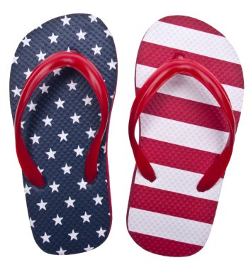 Patriotic Red White and Blue Flip Flop S clipart