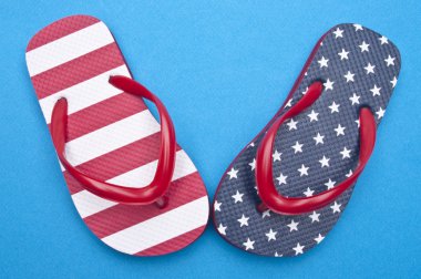 Patriotic Red White and Blue Flip Flop S clipart