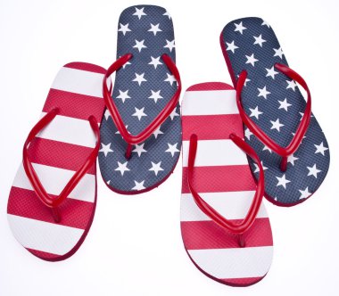 Patriotic Red White and Blue Flip Flop S clipart