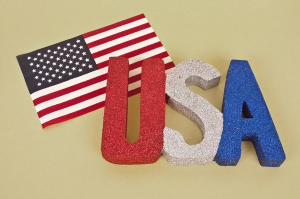 USA und Flagge — Stockfoto