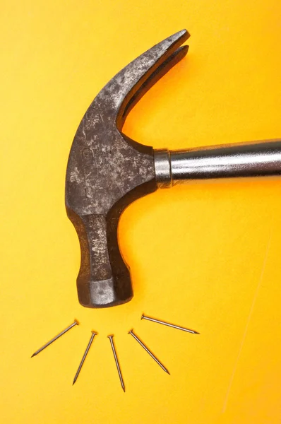 Modern Hammer and Nails — Stock Photo, Image