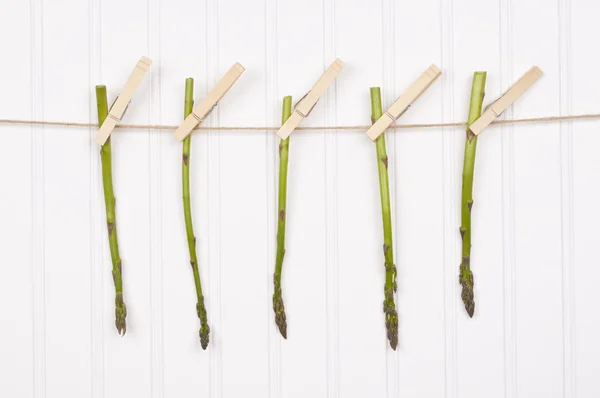 Summer Asparagus Hanging from a Clothesl — Stock fotografie