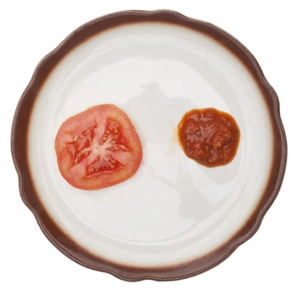 Rajče a rajčatovou omáčkou — Stock fotografie