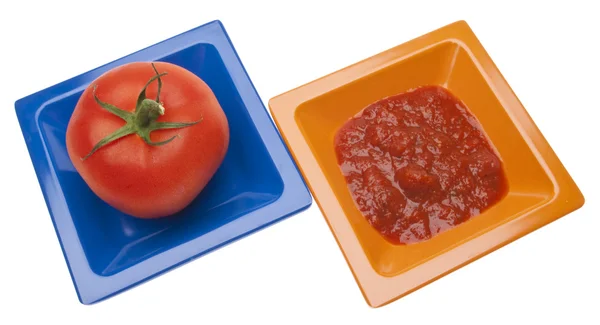 Domates ve domates sosu — Stok fotoğraf