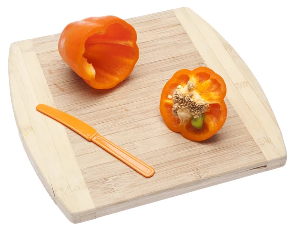 Zářivé oranžové papriky — Stock fotografie
