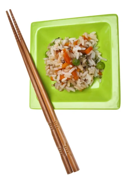 Kuřecí smažená rýže — Stock fotografie