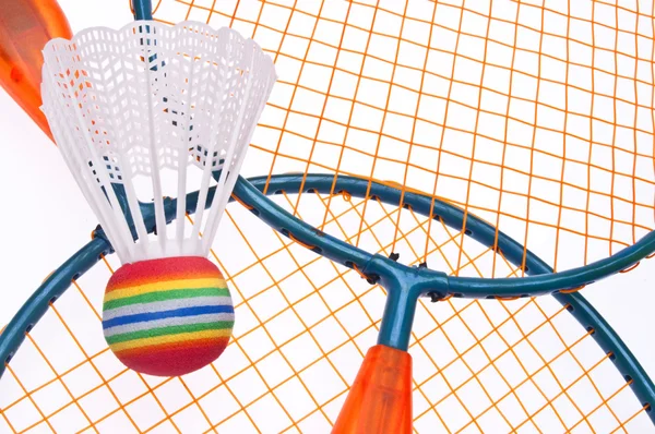 Canlı badminton ekipmanları — Stok fotoğraf