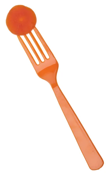 Морковь на вилке — стоковое фото