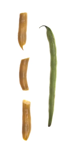 Świeże i konserwowane Fasolka szparagowa — Zdjęcie stockowe