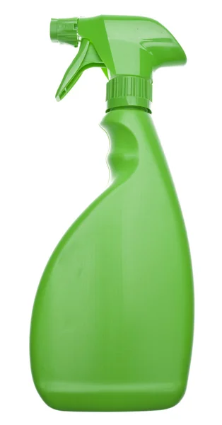 Zelená láhev čisticího — Stock fotografie