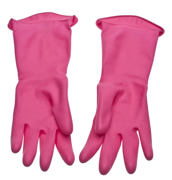 Magenta rosa rengöring handskar — Stockfoto