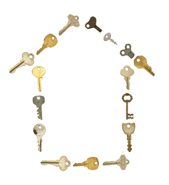 Símbolo da casa em chaves velhas — Fotografia de Stock