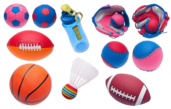 Variété d'objets de sport jouets — Photo