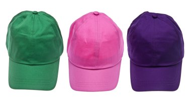 Trio of Colorful Baseball Caps clipart