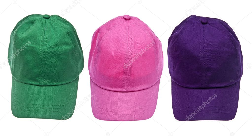 Trio of Colorful Baseball Caps