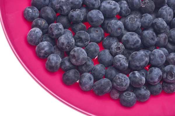 Fresh Blueberries in a Vibrant Pink Bowl — Stock Photo, Image